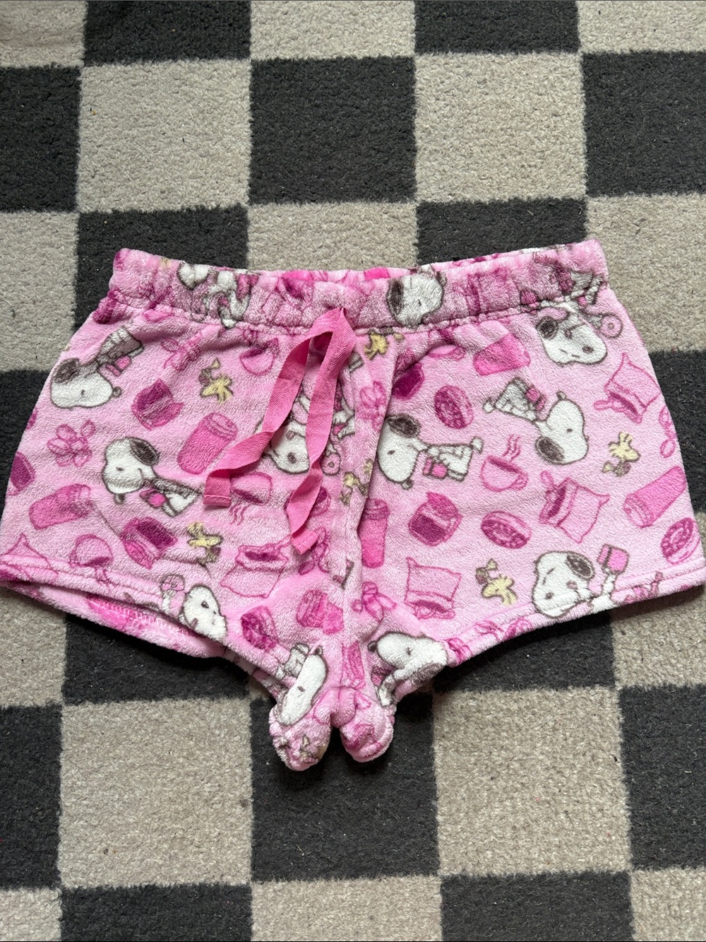 Pink Snoopy Plush Lounge/Sleep Shorts